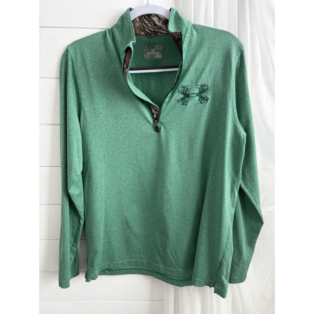 Under Armour HeatGear‎ Pullover Sleeve Camo Trim Athletic Shirt L 0447 Size M